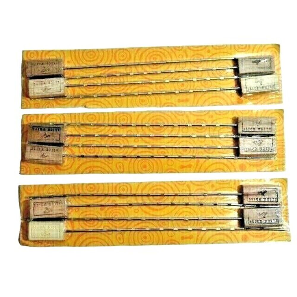 Alice White Winery of Australia 12 Skewers Wood Metal Kebab Grilling 3-pk Gift